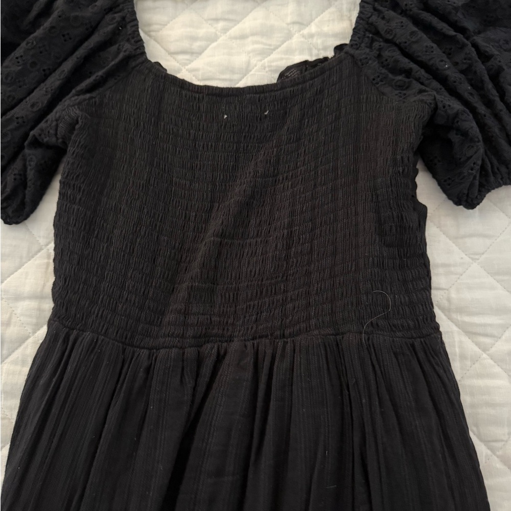 HEARTLOOM Cella Embroidered Eyelet Puff Sleeves Smocked Tiered Mini Dress - Picture 9 of 10